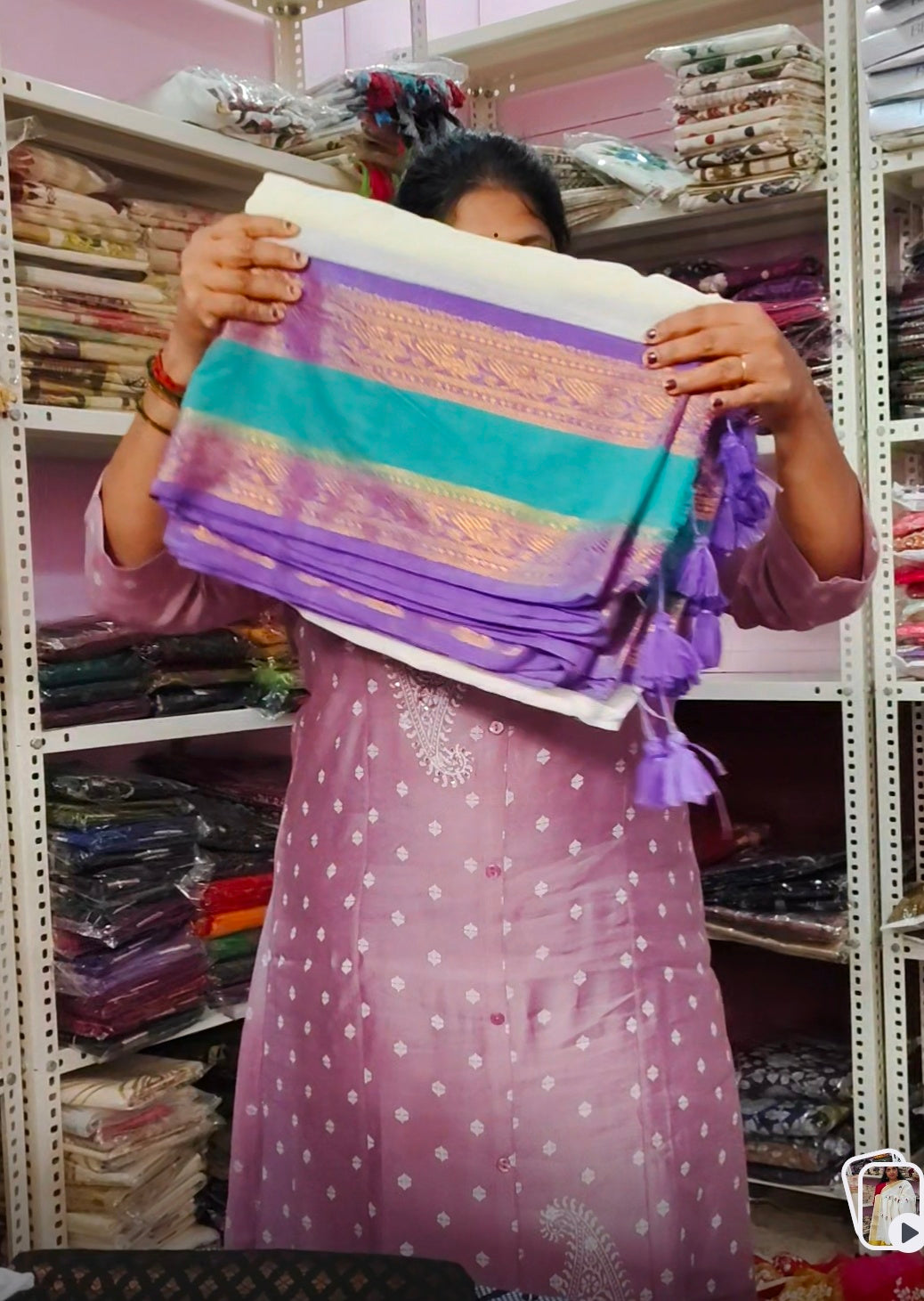 Mull cotton saree